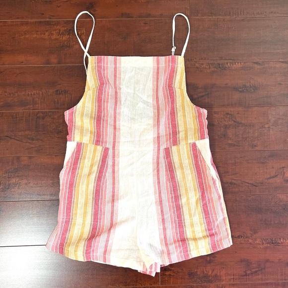 RIP CURL Golden Days Stripe Romper In Bone Open Back Size Medium - Picture 3 of 11